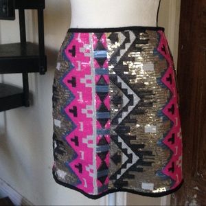 HANGER Sequin Skirt Pink Gray Gold Sliver Black